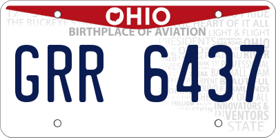 OH license plate GRR6437