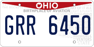 OH license plate GRR6450