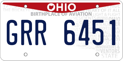 OH license plate GRR6451