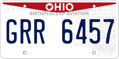 OH license plate GRR6457