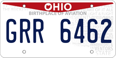 OH license plate GRR6462