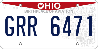 OH license plate GRR6471