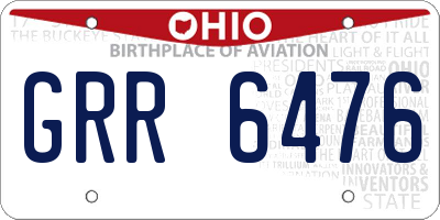OH license plate GRR6476