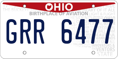 OH license plate GRR6477