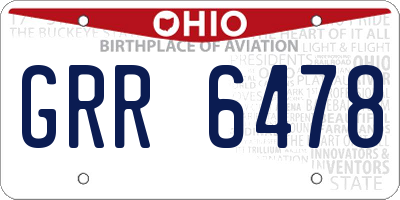 OH license plate GRR6478