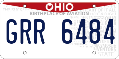 OH license plate GRR6484