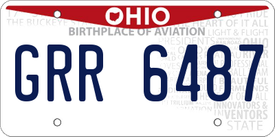 OH license plate GRR6487