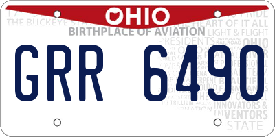 OH license plate GRR6490