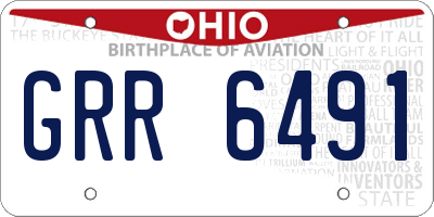 OH license plate GRR6491