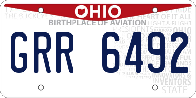 OH license plate GRR6492