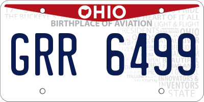 OH license plate GRR6499