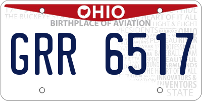 OH license plate GRR6517