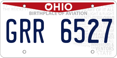 OH license plate GRR6527