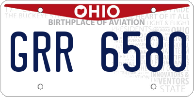 OH license plate GRR6580