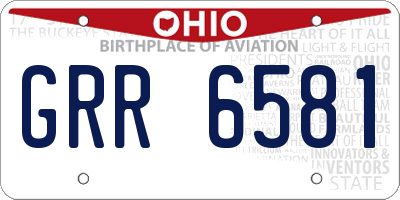 OH license plate GRR6581