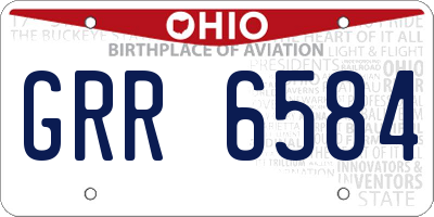OH license plate GRR6584