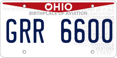 OH license plate GRR6600