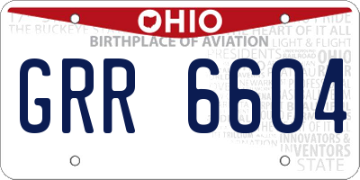 OH license plate GRR6604