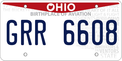 OH license plate GRR6608