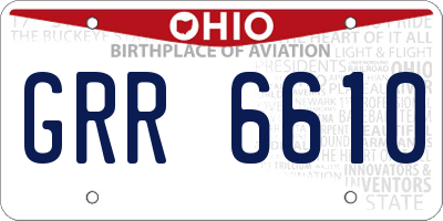 OH license plate GRR6610