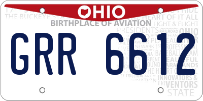 OH license plate GRR6612