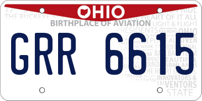 OH license plate GRR6615