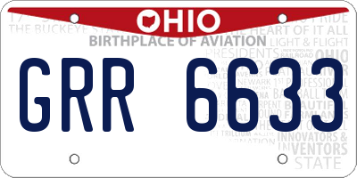 OH license plate GRR6633