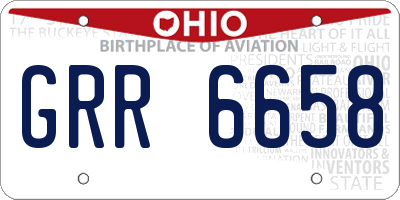 OH license plate GRR6658