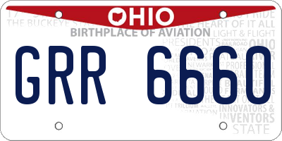 OH license plate GRR6660