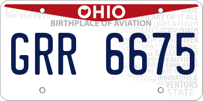 OH license plate GRR6675