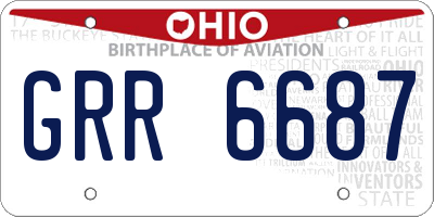 OH license plate GRR6687