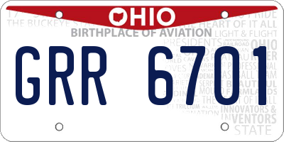 OH license plate GRR6701