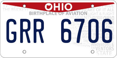 OH license plate GRR6706
