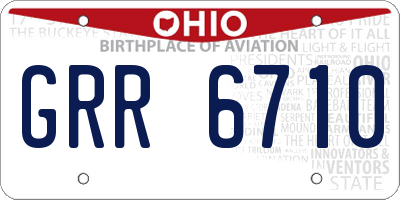 OH license plate GRR6710