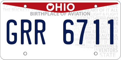 OH license plate GRR6711