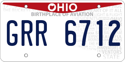 OH license plate GRR6712