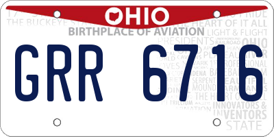OH license plate GRR6716