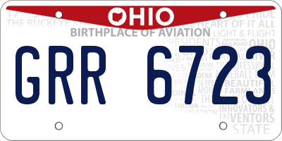 OH license plate GRR6723