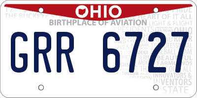 OH license plate GRR6727