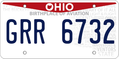 OH license plate GRR6732