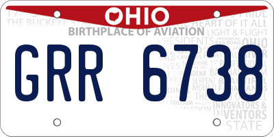OH license plate GRR6738