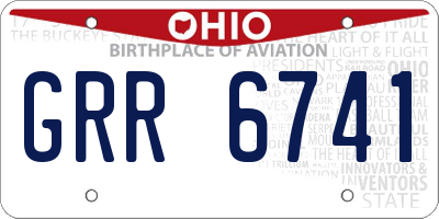 OH license plate GRR6741