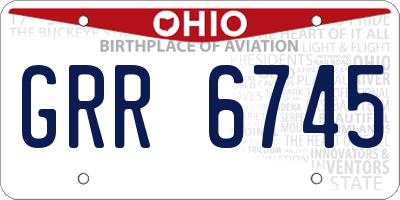 OH license plate GRR6745