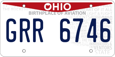 OH license plate GRR6746