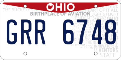 OH license plate GRR6748