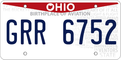 OH license plate GRR6752