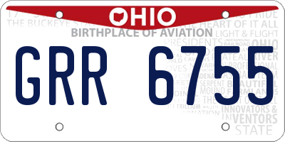 OH license plate GRR6755