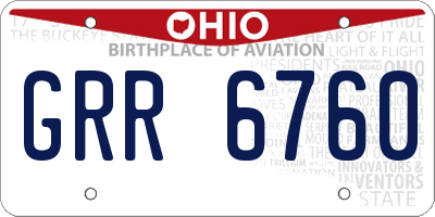 OH license plate GRR6760