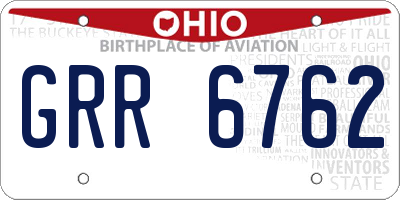 OH license plate GRR6762