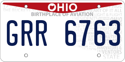OH license plate GRR6763